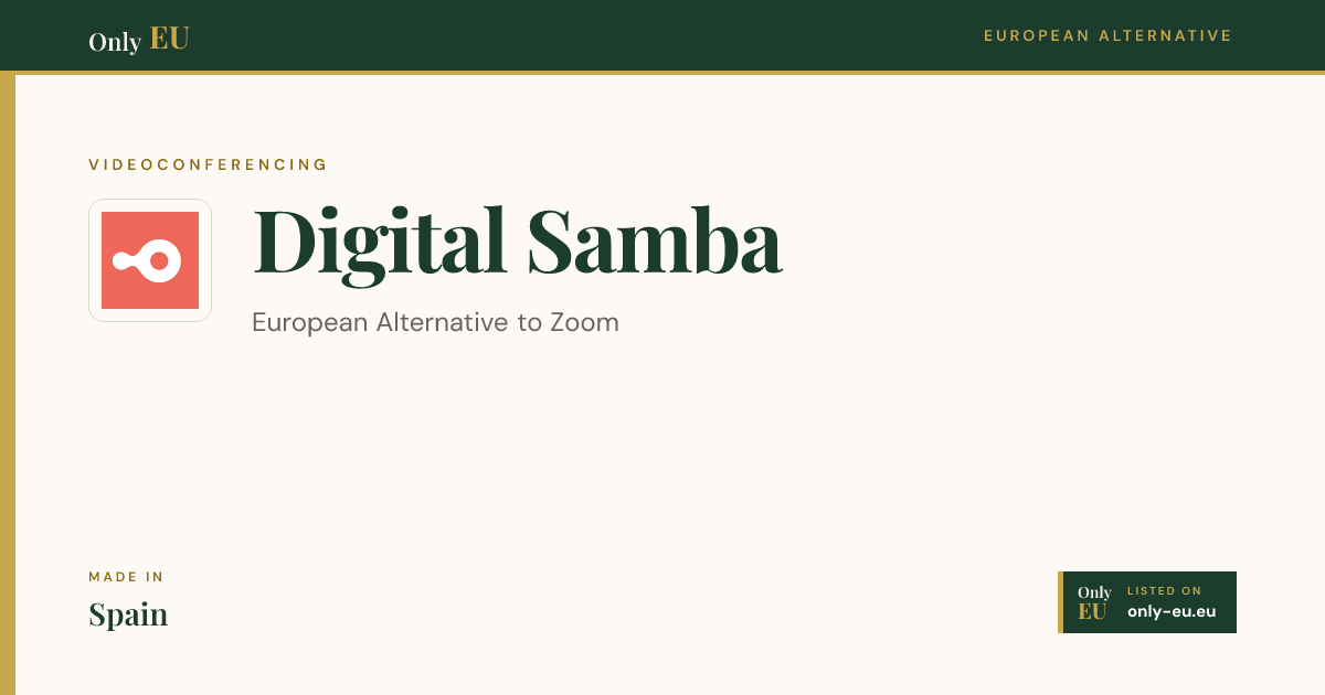 Digital Samba – Alternative to Zoom | Only EU