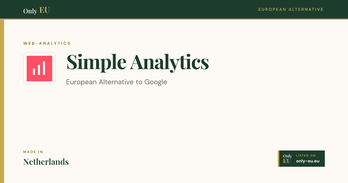 Simple Analytics – Alternative to Google | Only EU